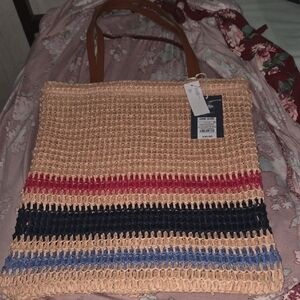Universal Thread- Striped Woven Tote Bag
